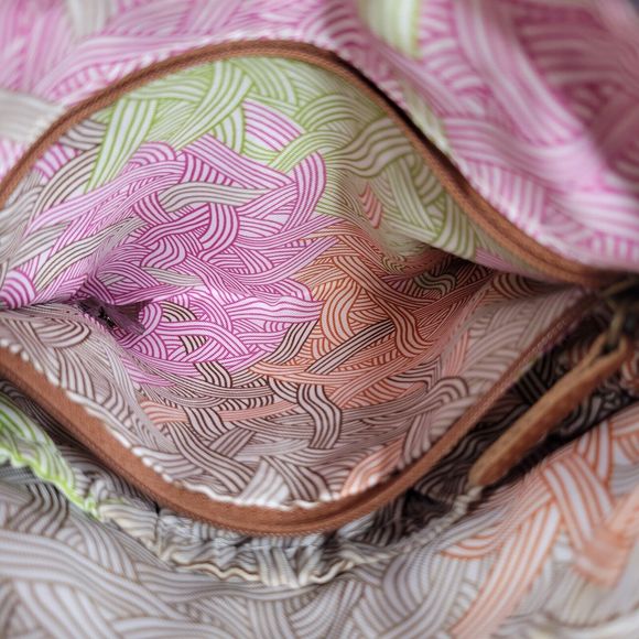 The Sak Womens Crossbody Purse Satchel Bag Snakeskin Leather Brown Size 8"x8" - Picture 12 of 14